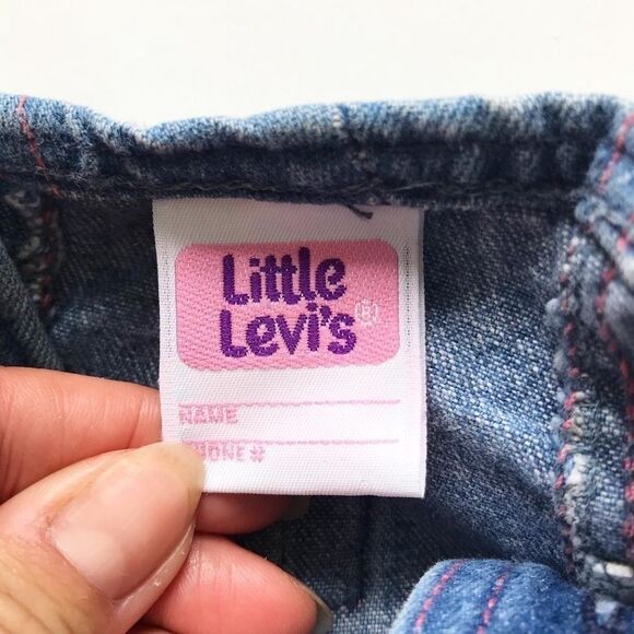 Vintage Little Levis pink label denim overalls 24m - Picture 9 of 10